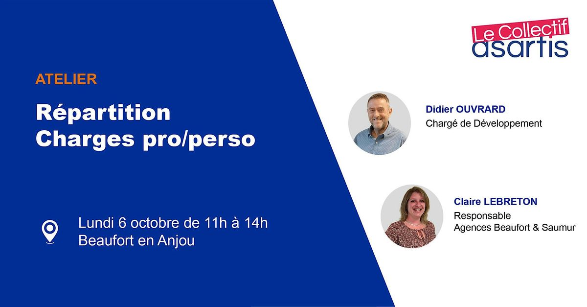 Atelier - Répartition des charges Pro/Perso | Event in Beaufort-en-Vallée | AllEvents