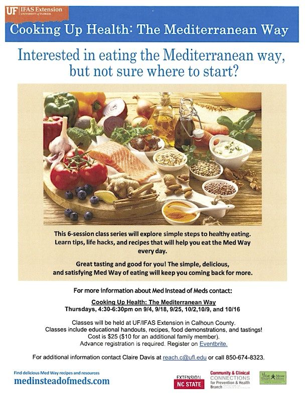 Cooking Up Health: The Mediterranean Way, 4 September | Event in Blountstown | AllEvents