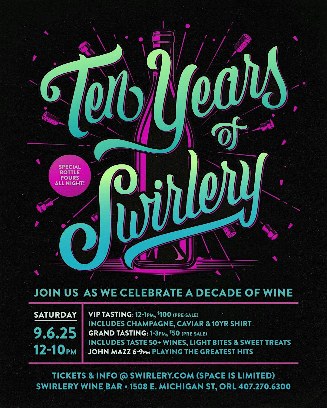 Ten Years of Swirlery, 6 September | Event in Orlando | AllEvents