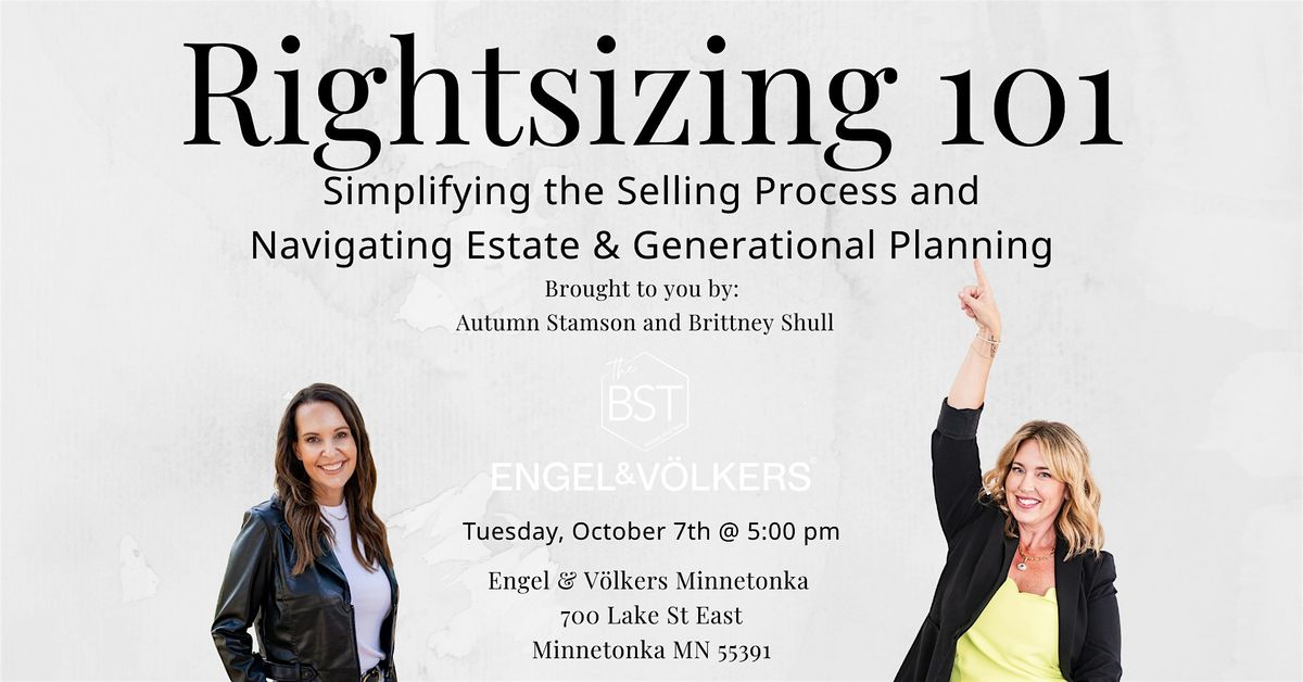 Rightsizing 101: Simplifying the Selling Process &  Estate Planning, 7 October | Event in Wayzata | AllEvents