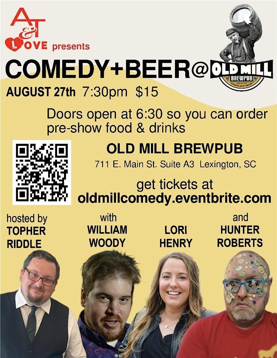 Comedy + Beer at Old Mill Brewpub, 27 August | Event in Lexington | AllEvents