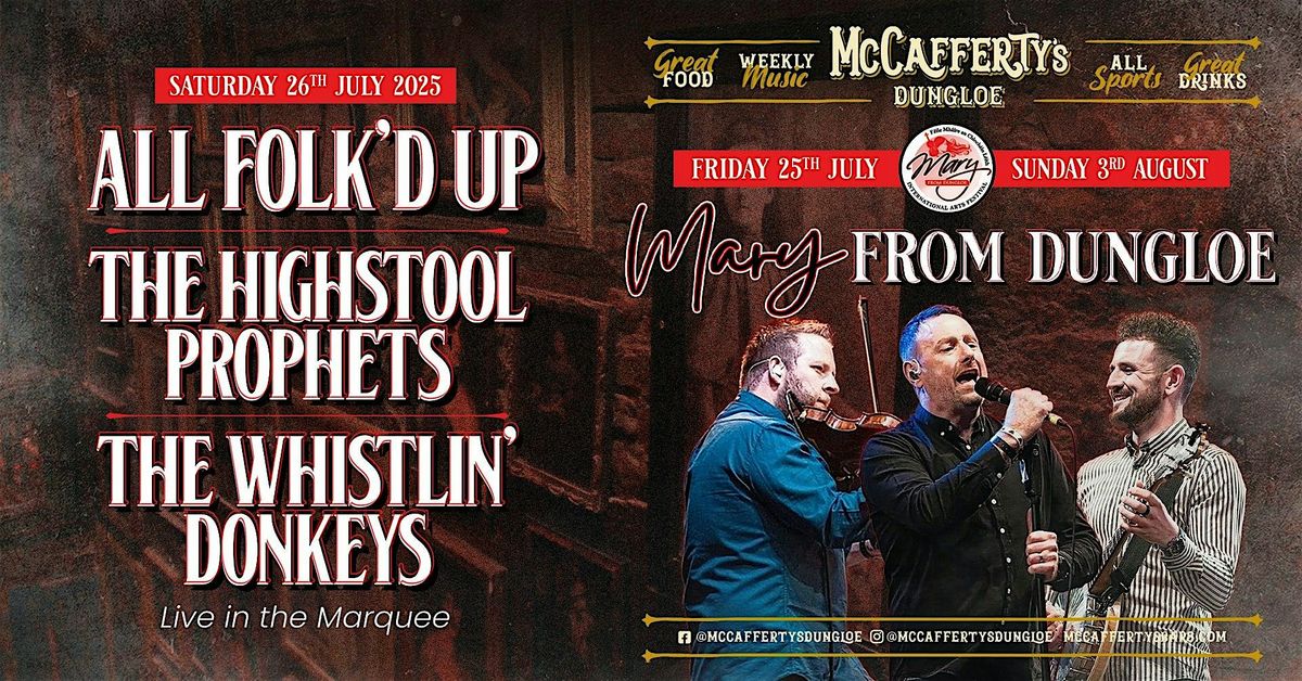 The Whistlin' Donkeys | Highstool Prophets | All Folk'd Up, 26 July | Event in Dungloe | AllEvents