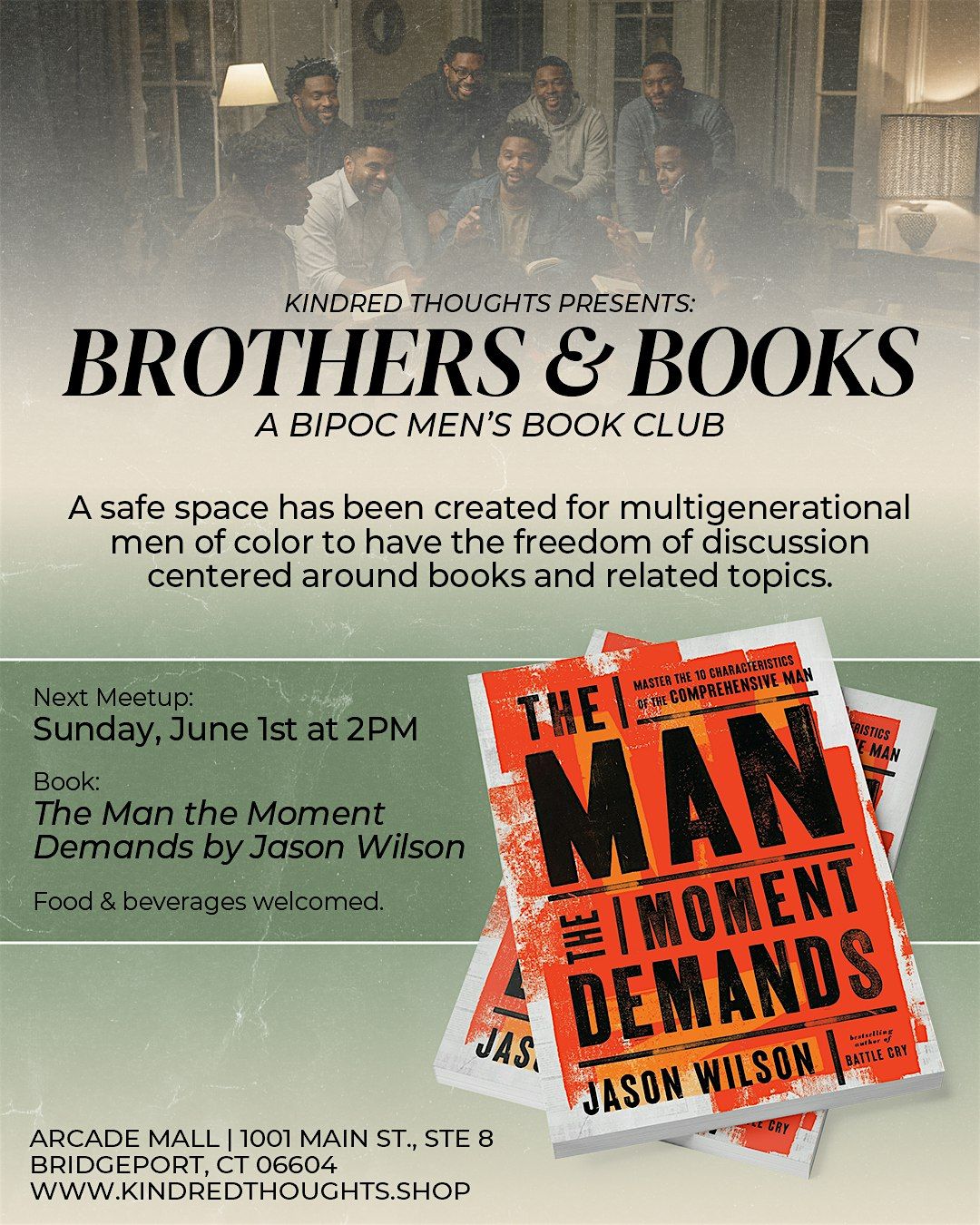 Brothers & Books Discusses: The Man the Moment Demands, 1 June | Event in Bridgeport | AllEvents