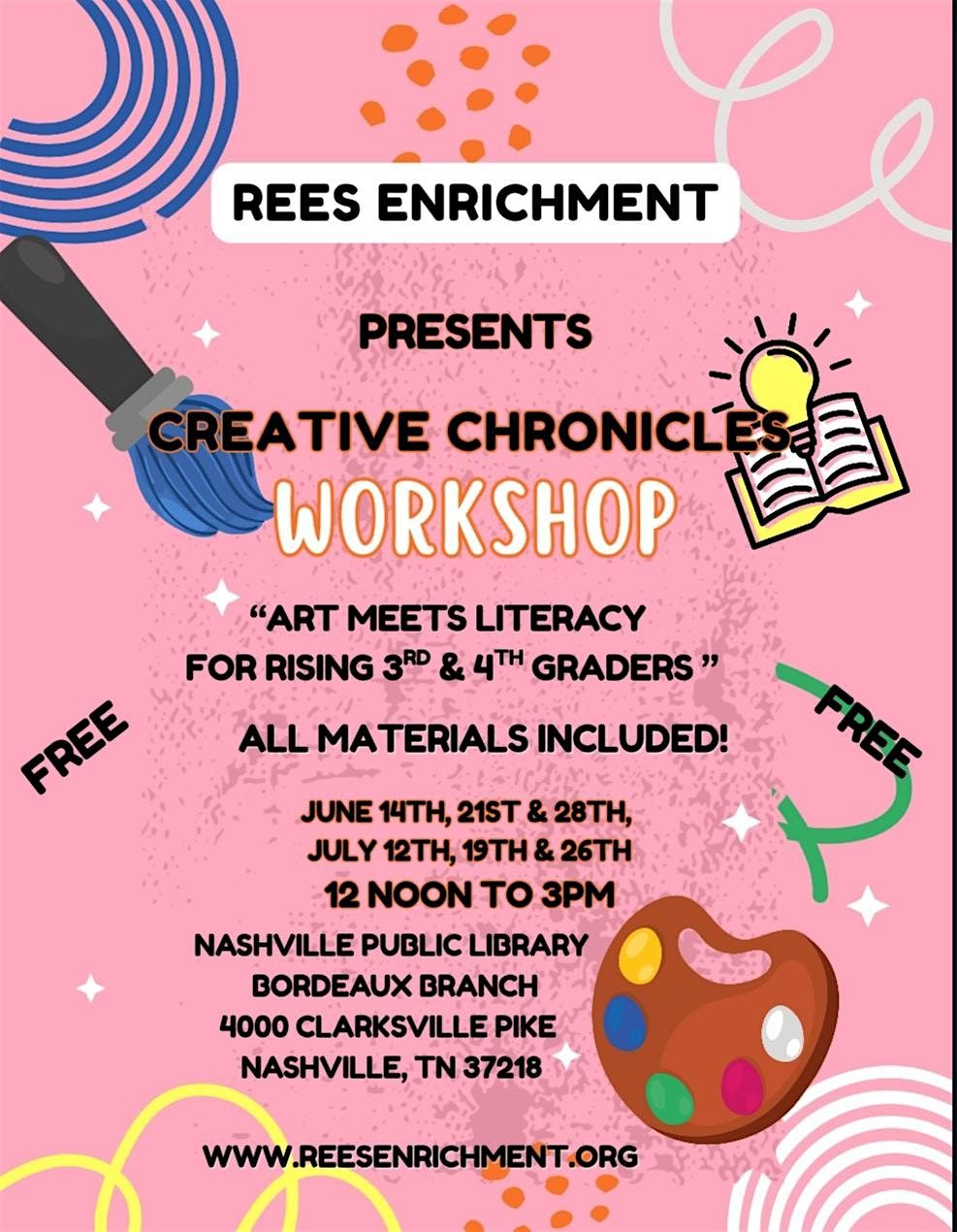 Copy of Creative Chronicles Workshop, 26 July | Event in Nashville | AllEvents