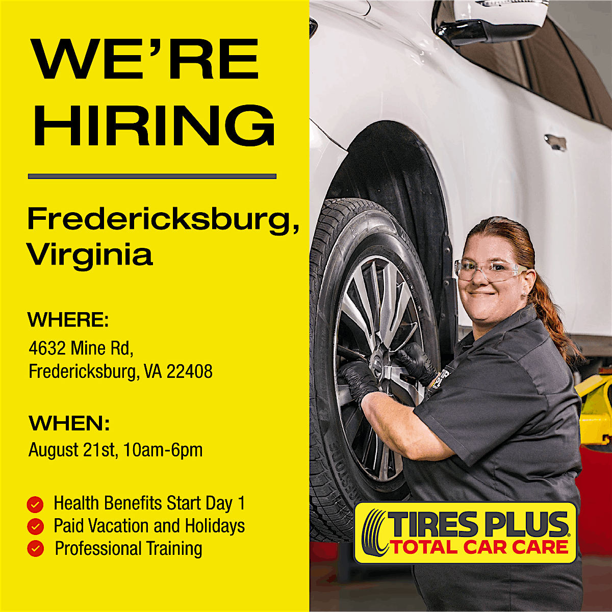 Tires Plus Hiring Event - Fredericksburg, VA, 21 August | Event in Fredericksburg | AllEvents
