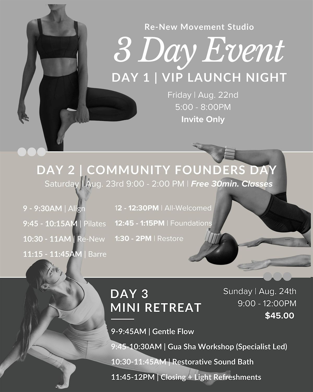 Re-New Movement Studio: VIP Launch Night | Day 1, 22 August | Event in Omaha | AllEvents