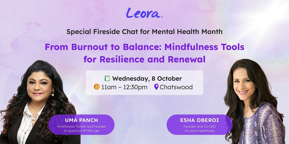 From Burnout to Balance: Mindfulness Tools for Resilience and Renewal, 8 October | Event in Chatswood | AllEvents