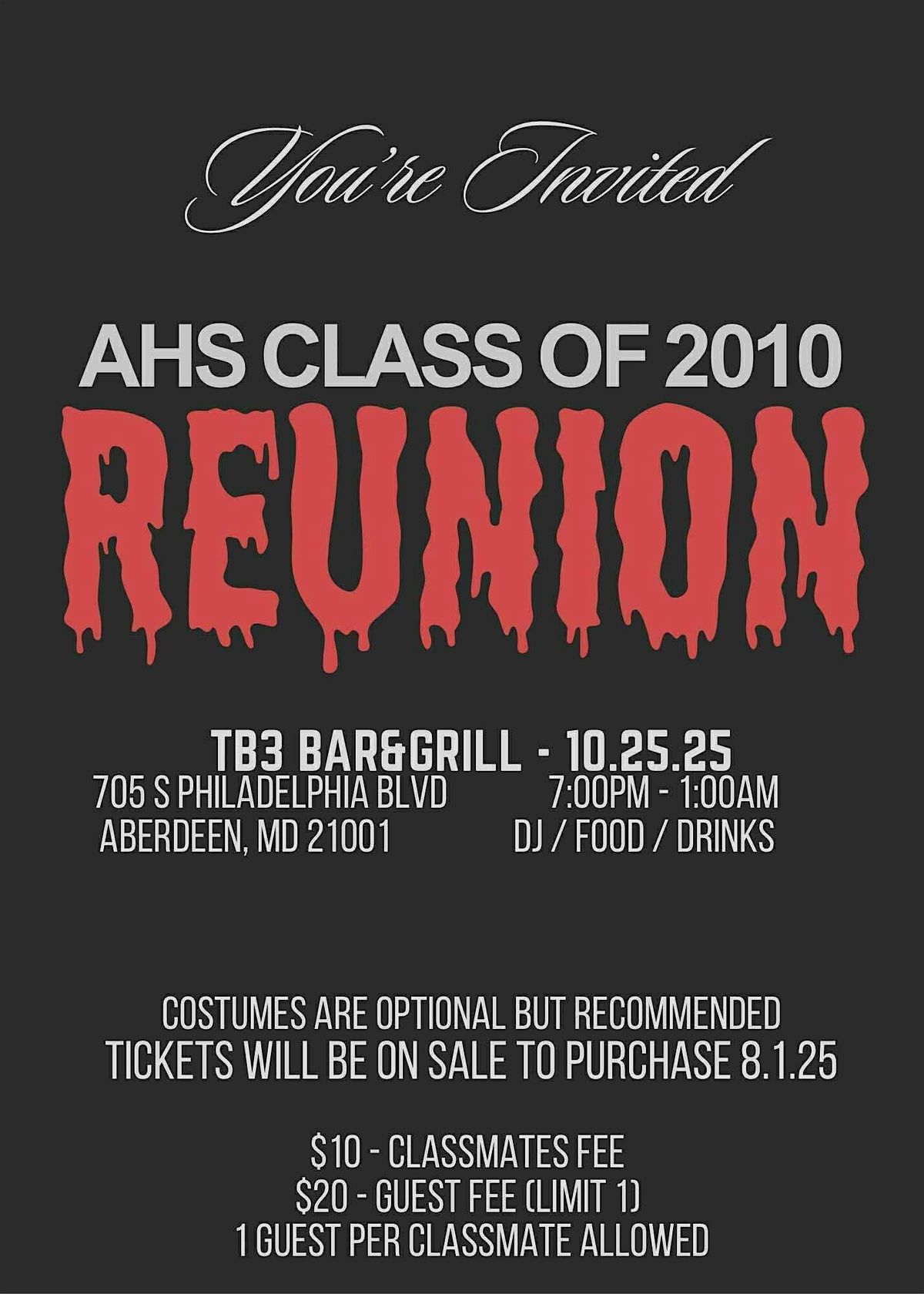 AHS C/O 2010 15 YEAR REUNION, 25 October | Event in Aberdeen | AllEvents