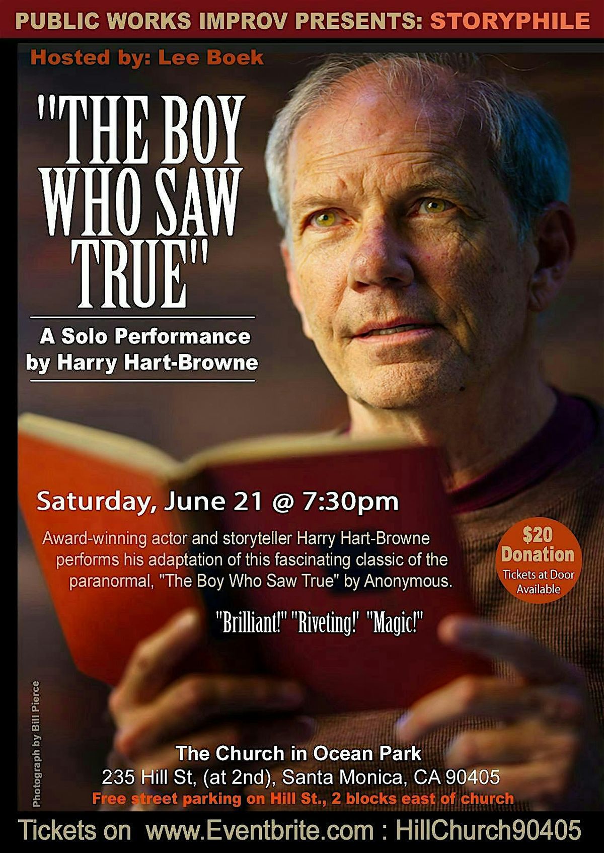 PWIT and Lee Boek Present Storyphile: “The Boy Who Saw True”, 21 June | Event in Santa Monica | AllEvents