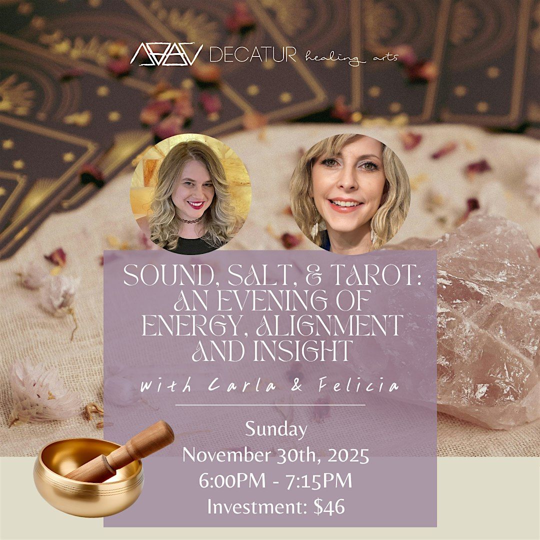 Sound, Salt, & Tarot: An Evening, of Energy, Alignment, and Insight, 30 November | Event in Decatur | AllEvents