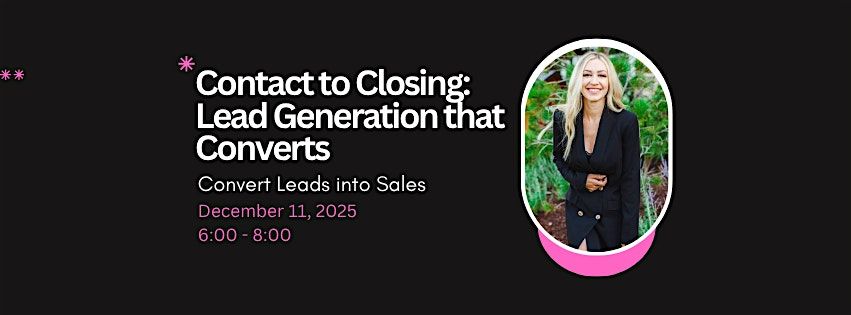 Contact to Closing: Lead Generation that Converts, 11 December | Event in Salem | AllEvents