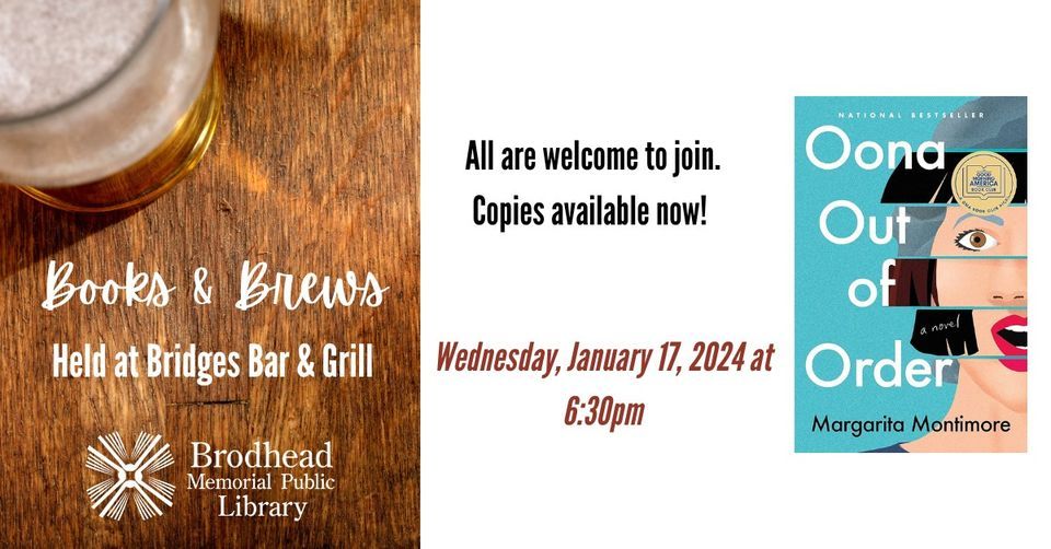Books & Brews, Bridges Bar & Grill, Brodhead, January 17 2024