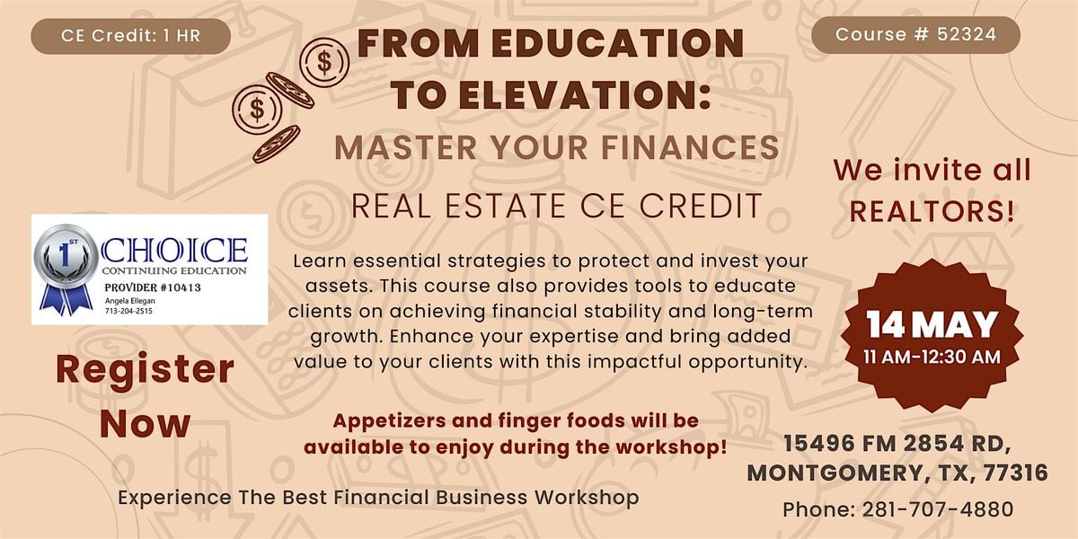 From Education To Elevation:  Master Your Finances, 14 May | Event in Montgomery | AllEvents