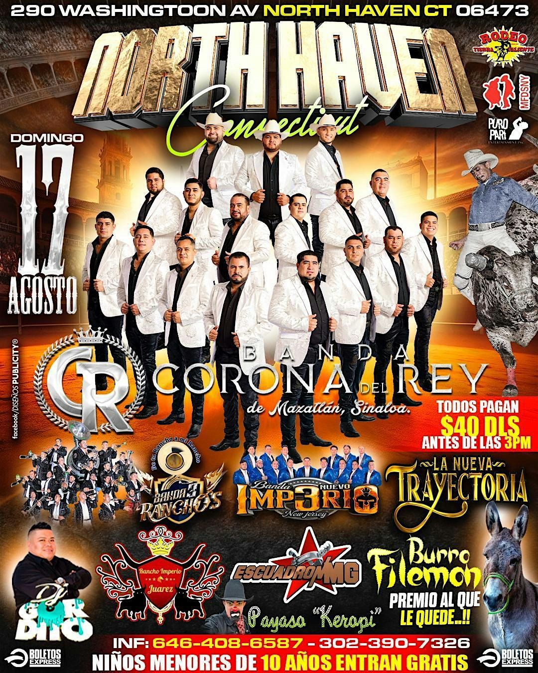JARIPEO CON BANDA CORONA DEL REY, 17 August | Event in North Haven | AllEvents