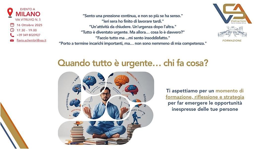 Quando i ruoli non sono chiari, l’organizzazione si blocca., 16 October | Event in Milano | AllEvents