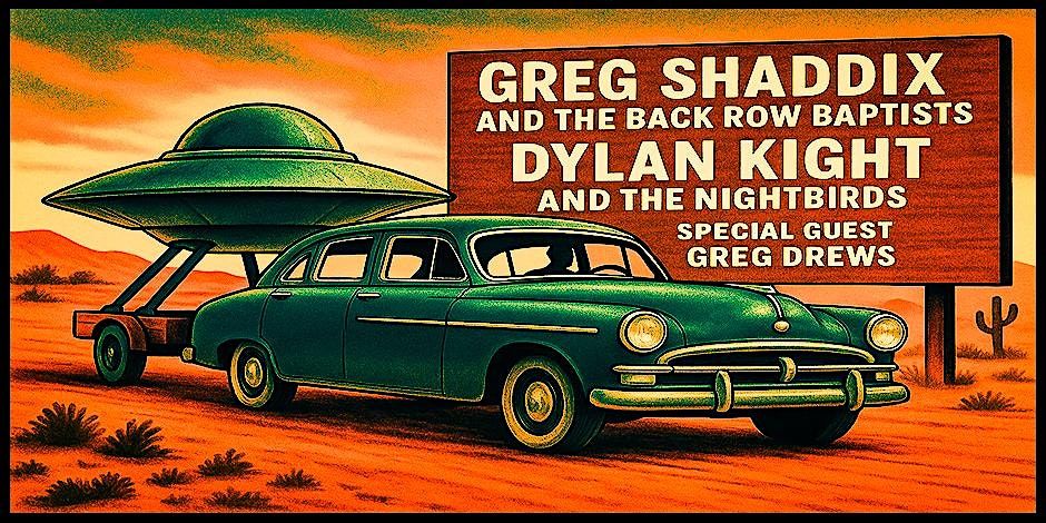 Back Row Baptists · Dylan Kight & the Nightbirds— Special Guest- Greg Drews, 13 August | Event in Woodstock