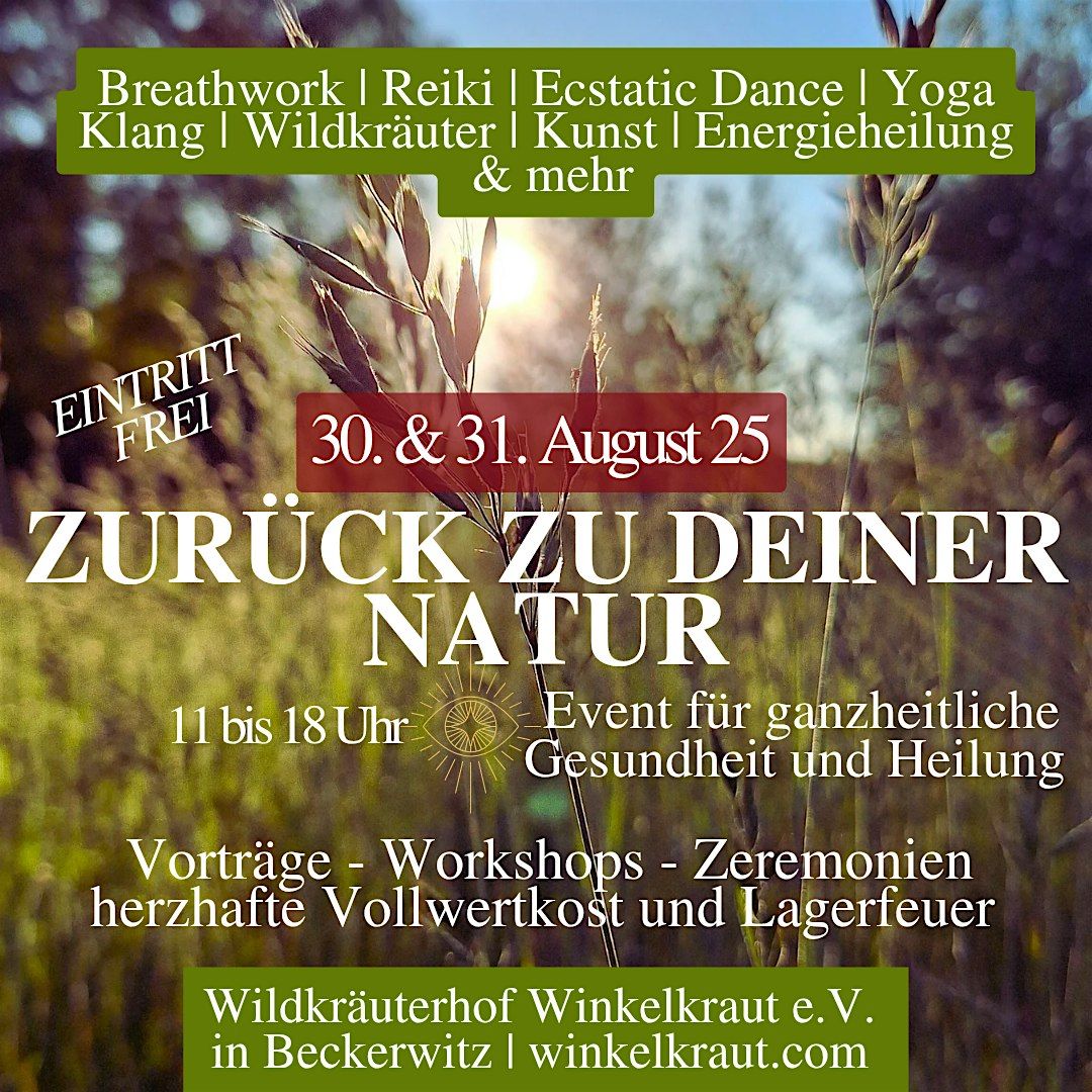 Zurück zu deiner Natur - Ganzheitliche Heilung, 30 August | Event in Hohenkirchen | AllEvents