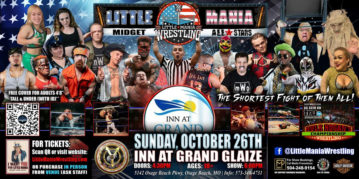 Osage Beach, MO - Little Mania Midget Wrestling @ Inn at Grand Glaize, 26 October | Event in Osage Beach | AllEvents