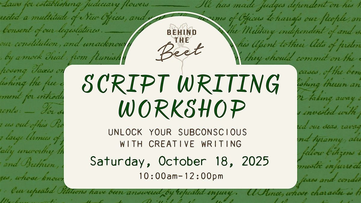 Meditative Script Writing Workshop, 18 October | Event in Los Angeles | AllEvents