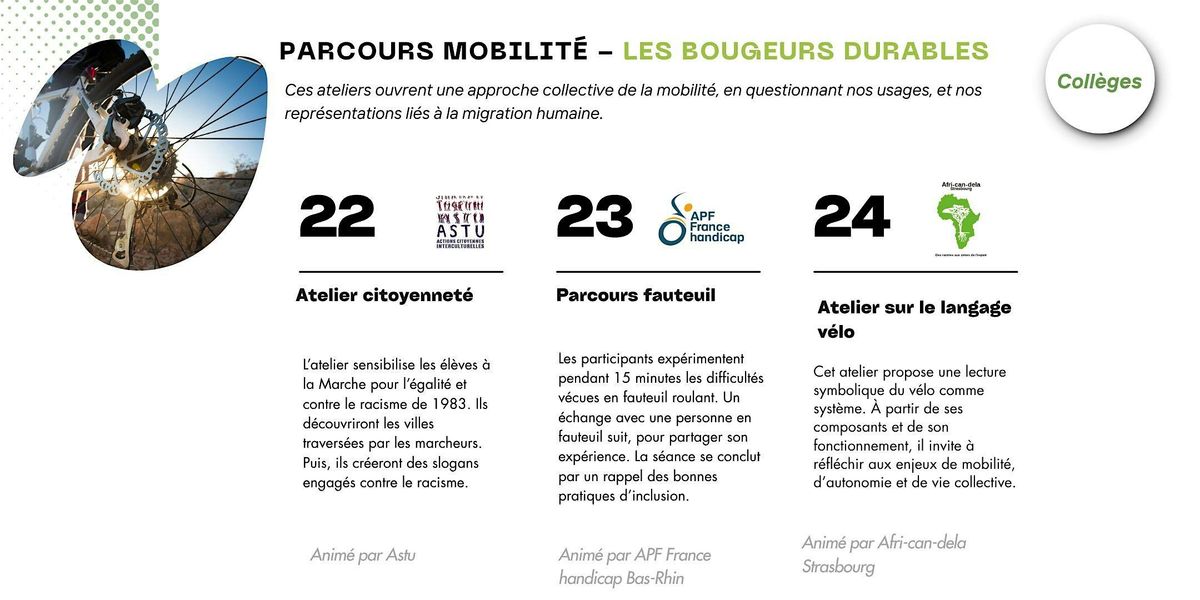 Parcours Mobilité - Les Bougeurs durables - Collèges - 15h à 16h30 | Event in Strasbourg | AllEvents