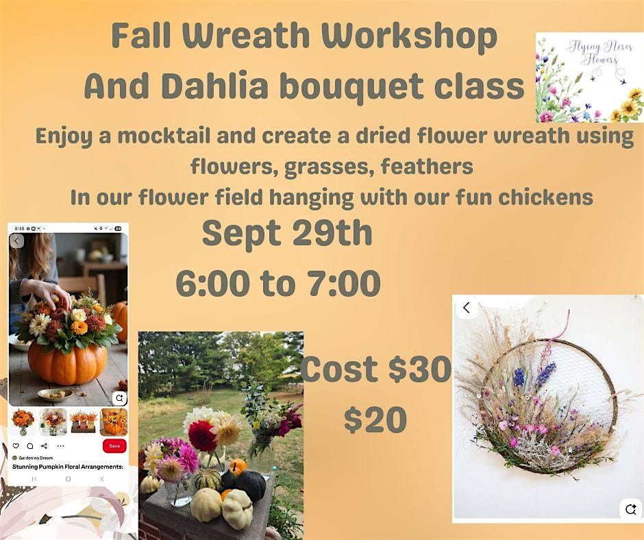 Fall wreath and Dahlia vases | Event in Amanda | AllEvents
