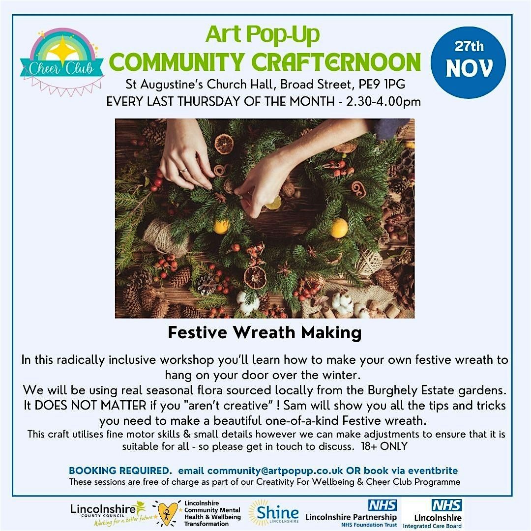 Community Crafternoon - Festive Wreath Making, 27 November | Event in Stamford | AllEvents