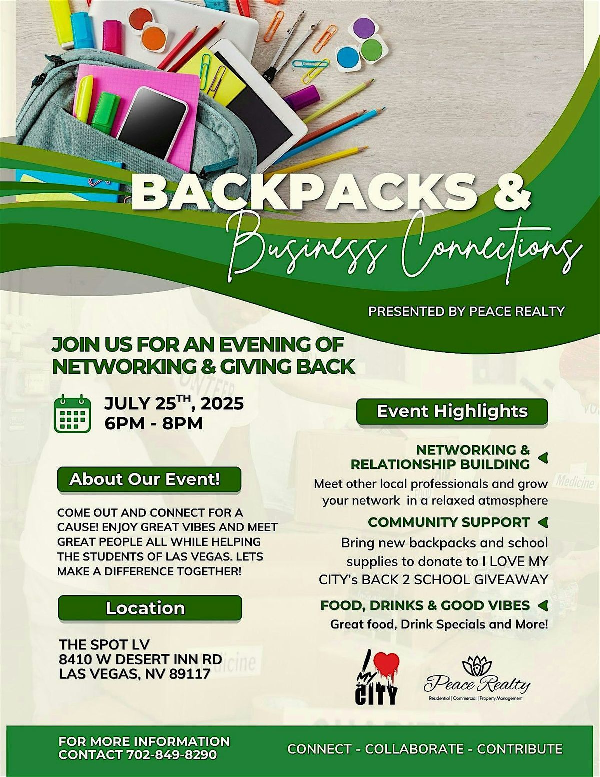 Backpacks & Business Connections, 25 July | Event in Las Vegas | AllEvents