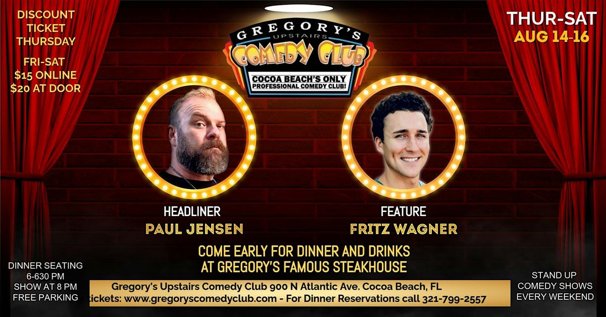 Thur Aug 14- Sat Aug 16  Gregory's Comedy Club, 14 August | Event in Cocoa Beach | AllEvents