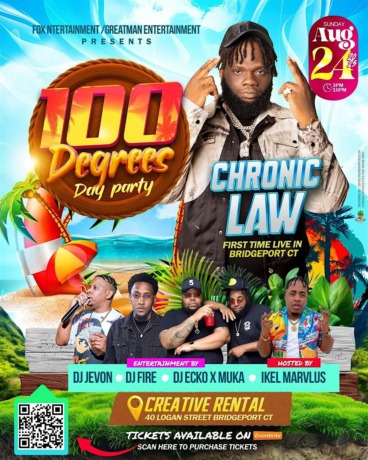 100 DEGREES, 24 August | Event in Bridgeport | AllEvents