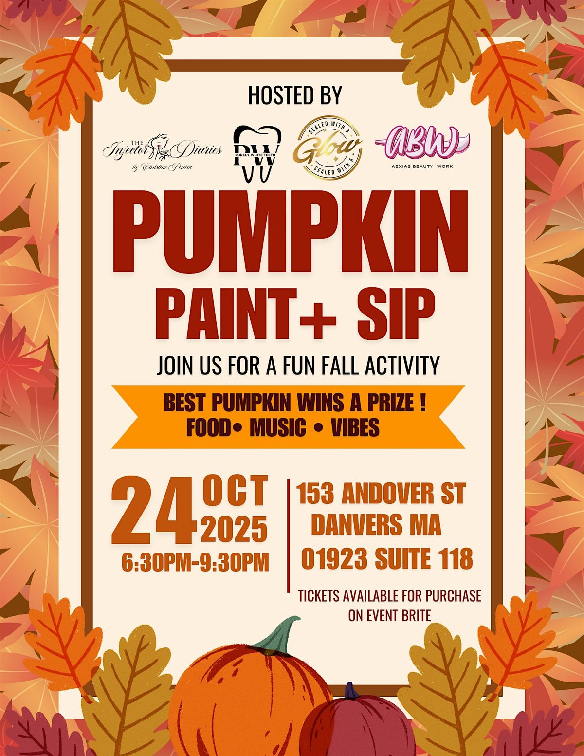 Pumkin Sip And Paint, 24 October | Event in Danvers | AllEvents