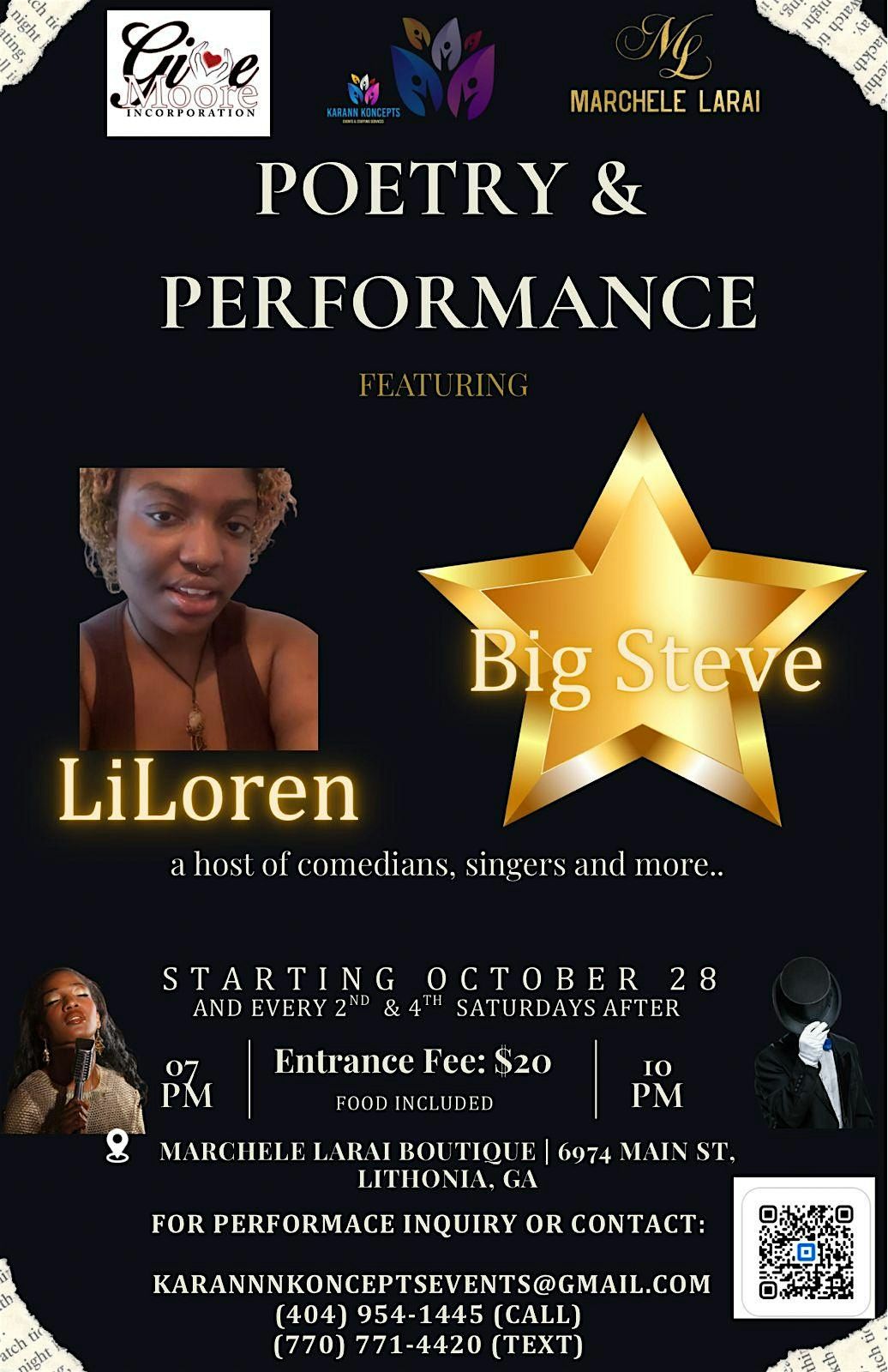 Poetry and performance., 28 October | Event in Lithonia | AllEvents
