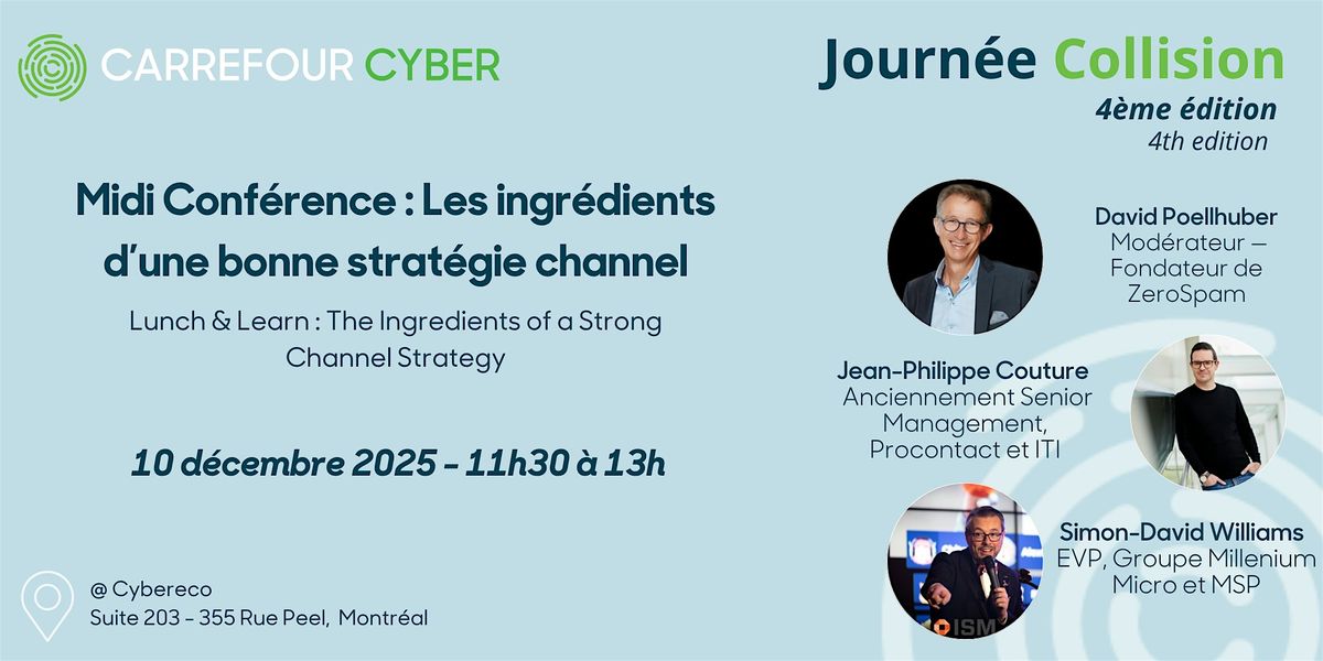 Midi Conférence : Les ingrédients d’une bonne stratégie channel, 10 December | Event in Montréal | AllEvents