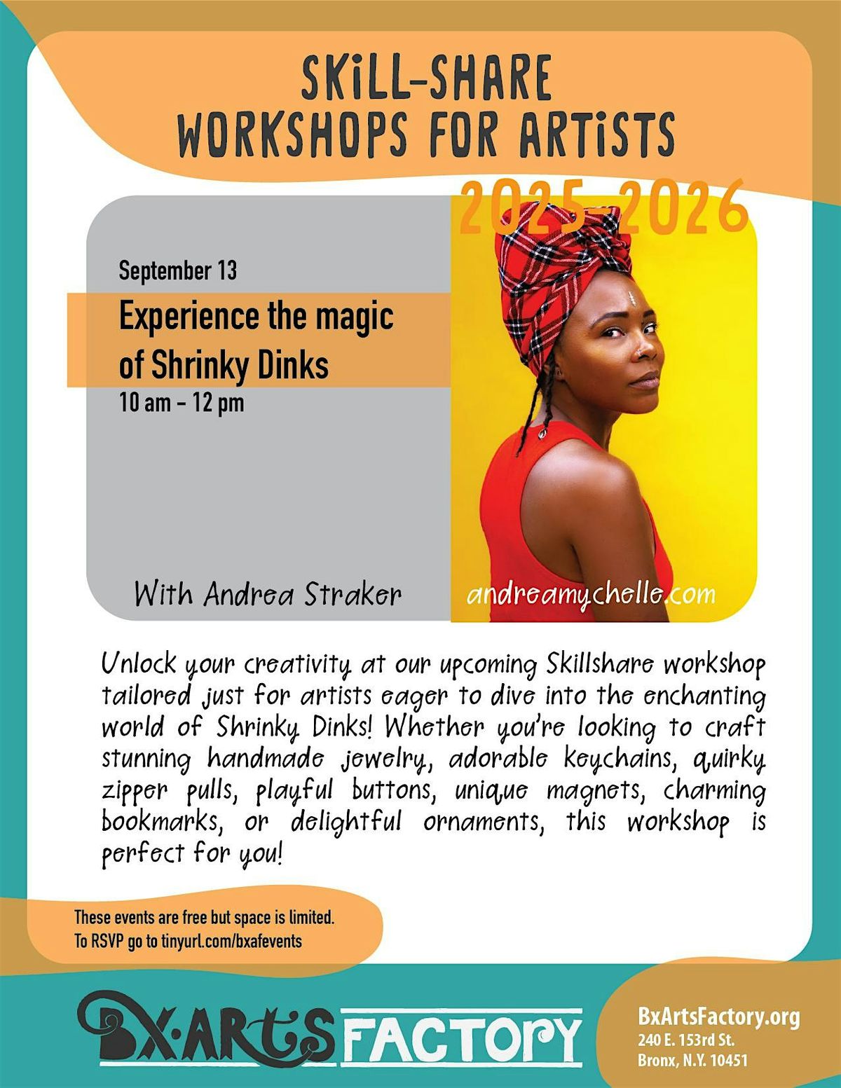 Experience the magic of Shrinky Dinks with Andrea Straker, 13 September | Event in Bronx | AllEvents