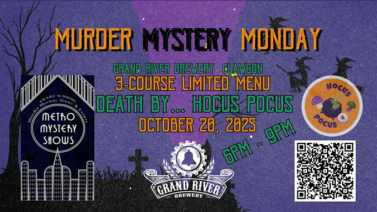 M**der Mystery Monday | Death by Hocus Pocus, 20 October | Event in Clawson | AllEvents