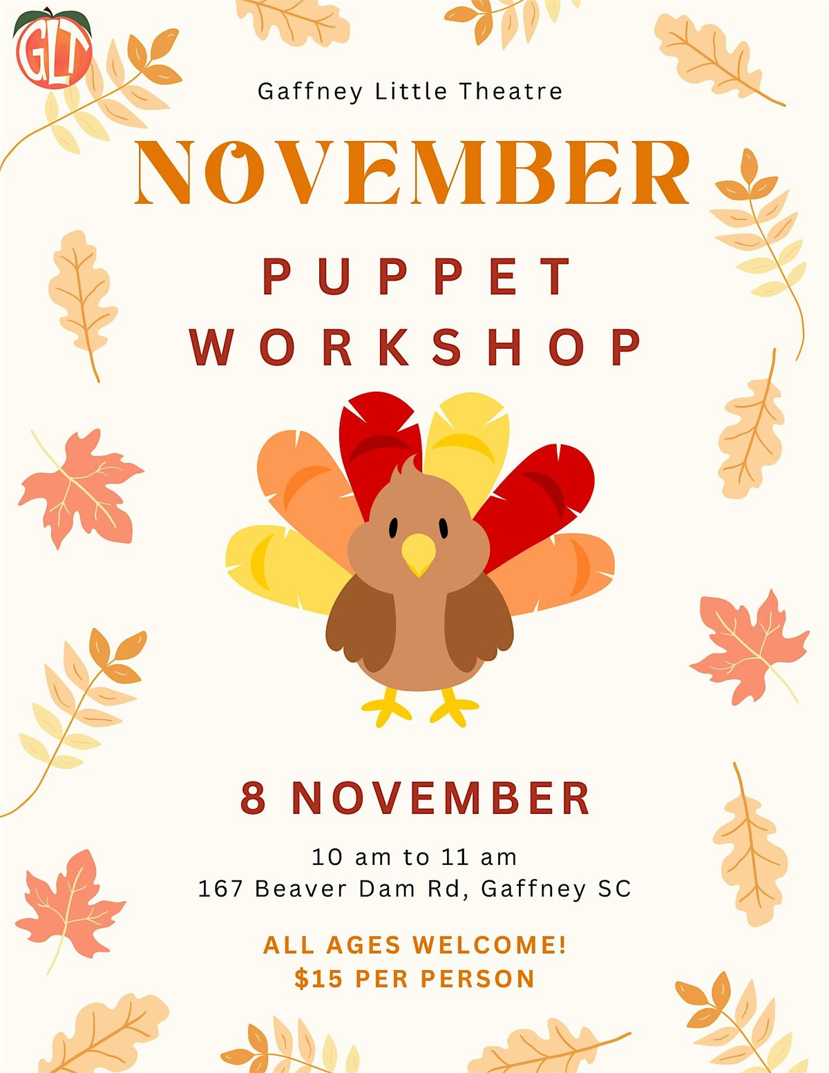 November Puppet Workshop, 8 November | Event in Gaffney | AllEvents