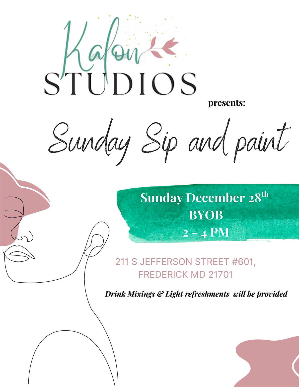 Kalon Studios : A Sunday Sip & Paint, 28 December | Event in Frederick | AllEvents