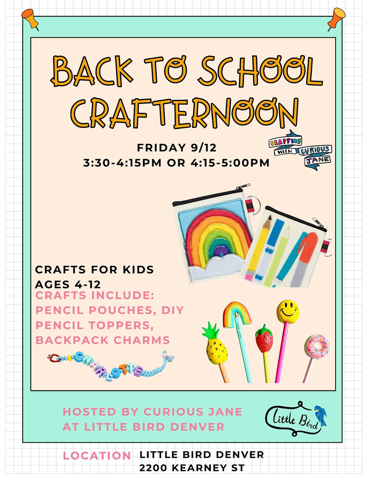 Back to School Crafternoon at Little Bird Denver, 12 September | Event in Denver | AllEvents