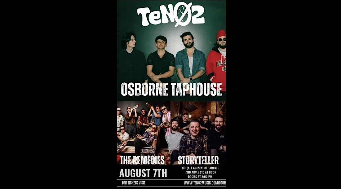Ten02 at The Osborne Taphouse w/The Remedies and Storyteller, 7 August | Event in Winnipeg | AllEvents