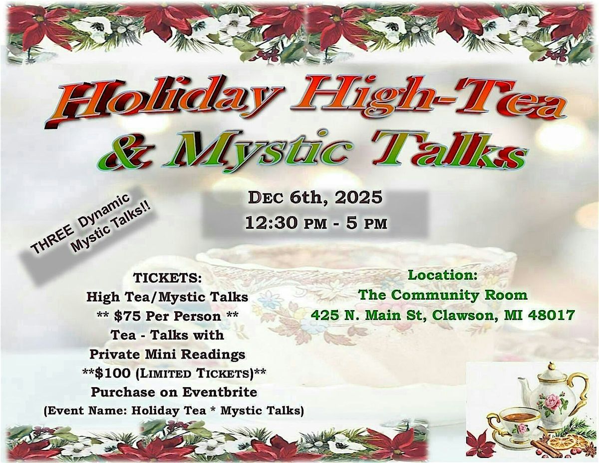 Holiday High-Tea & Mystic Talks, 6 December | Event in Clawson | AllEvents
