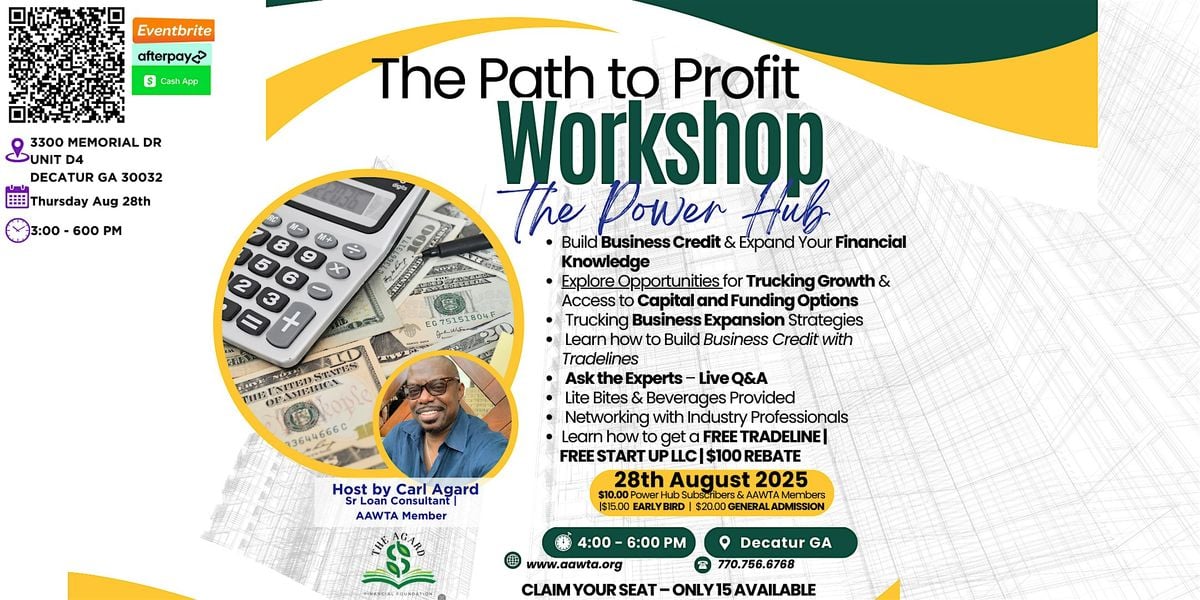 The Path to Profit Workshop: Learn from the Experts at The Power Hub, 28 August | Event in Decatur | AllEvents