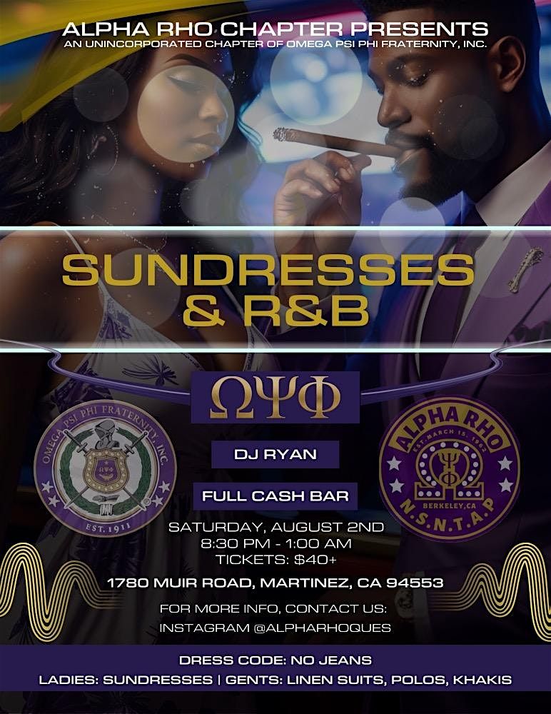 Sundresses and R&B, 2 August | Event in Martinez | AllEvents