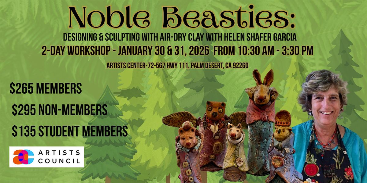 Noble Beasties 2-Day Workshop with Helen Schafer Garcia, 30 January | Event in Palm Desert | AllEvents