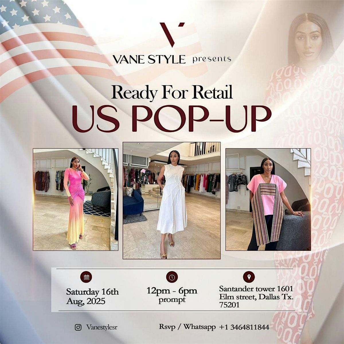VANESTYLE READY FOR RETAIL POP UP DALLAS, 16 August | Event in Dallas | AllEvents