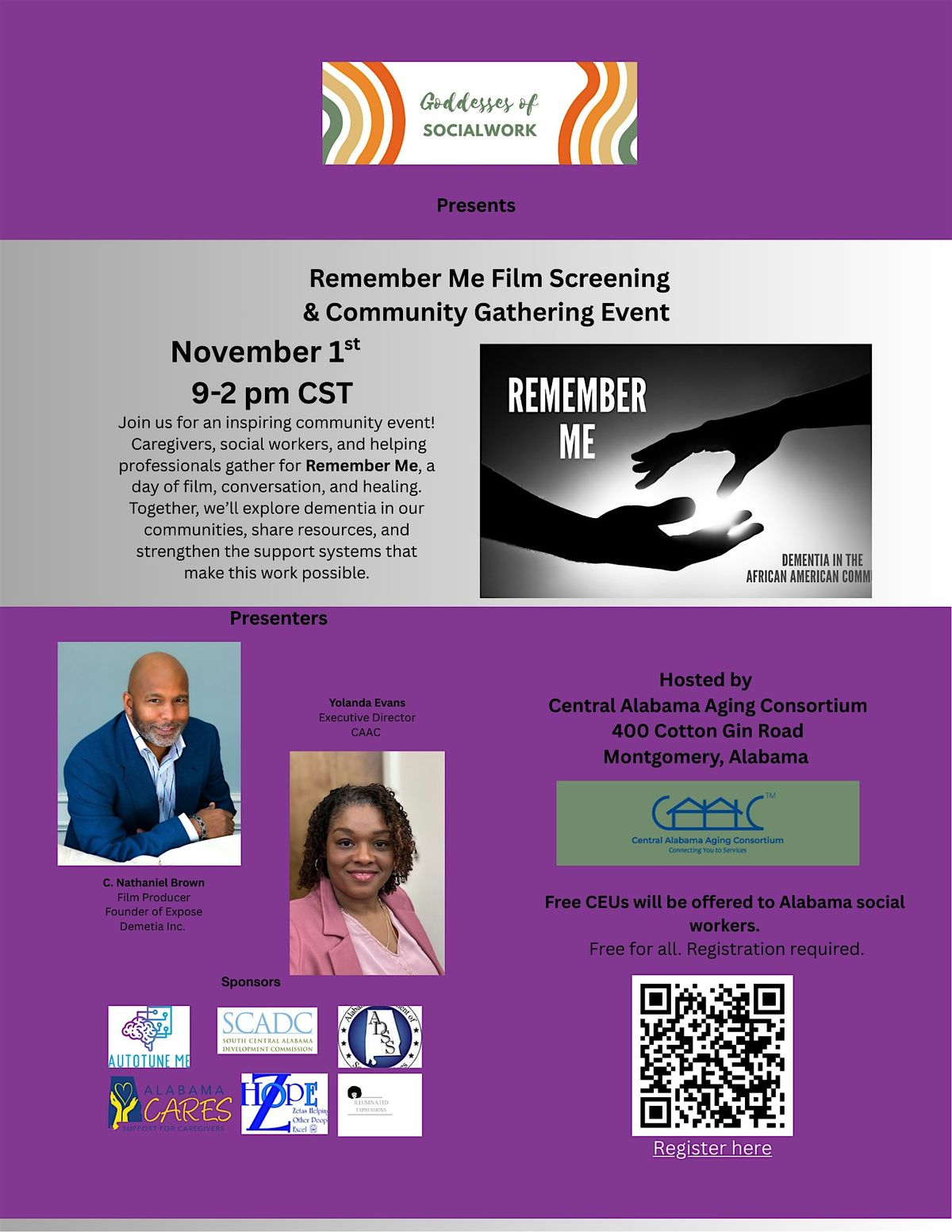 Remember Me: Documentary & Community Gathering, 1 November | Event in Montgomery | AllEvents