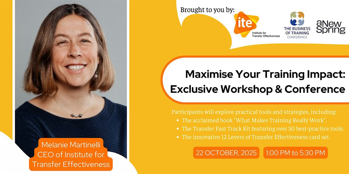 Maximise Your Training Impact: Exclusive Pre-Conference Workshop, 22 October | Event in London | AllEvents