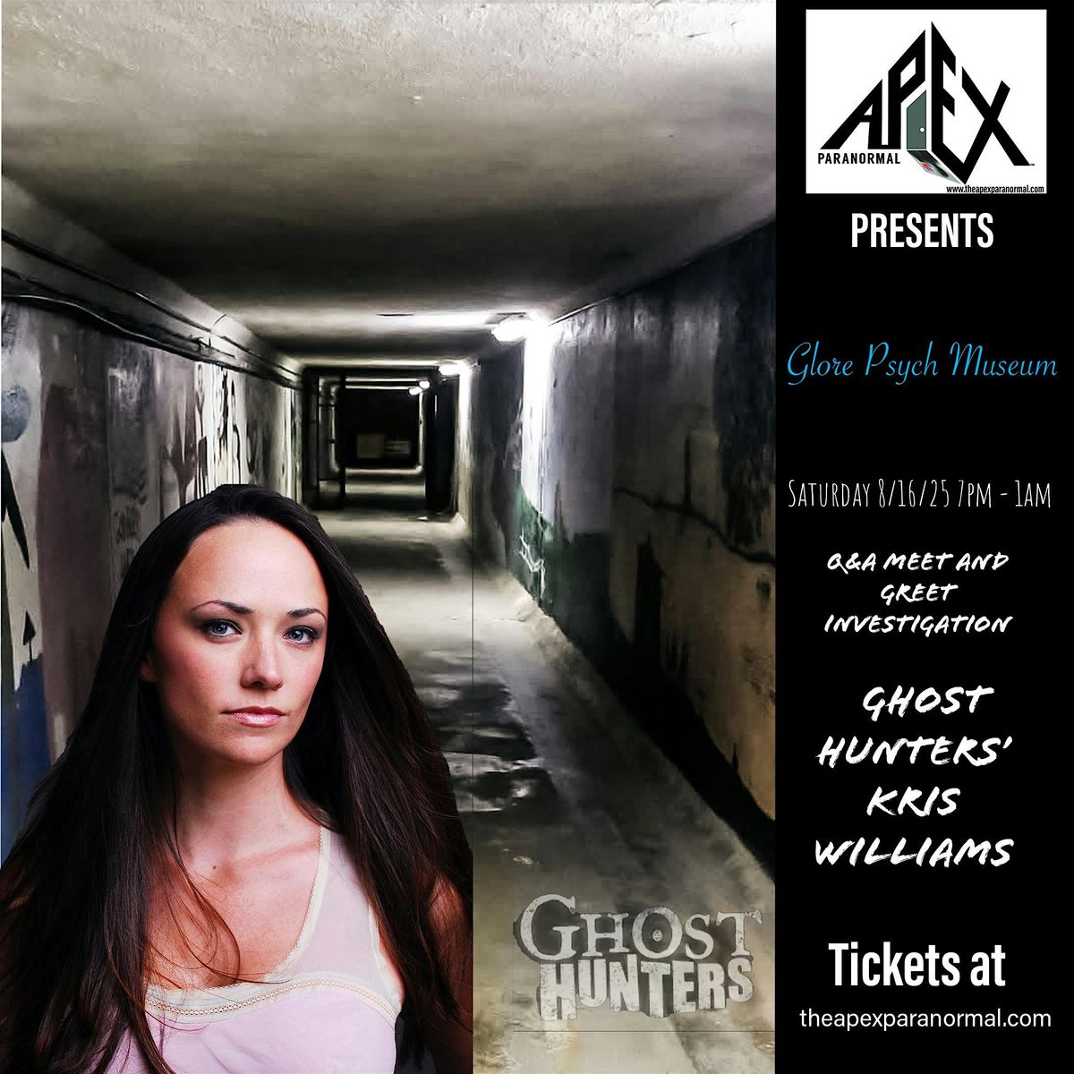 Glore Psych Museum with Ghost Hunters' Kris Williams, 16 August | Event in Saint Joseph | AllEvents