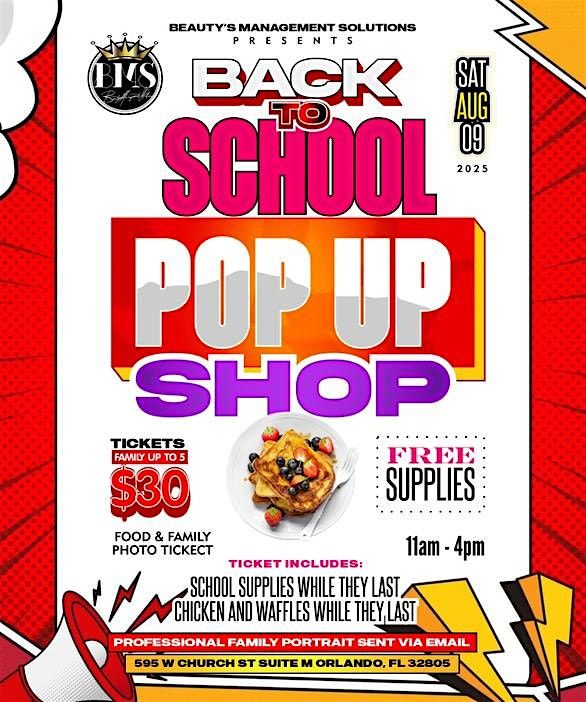 BMS Back to School POP UP SHOP, 9 August | Event in Orlando | AllEvents