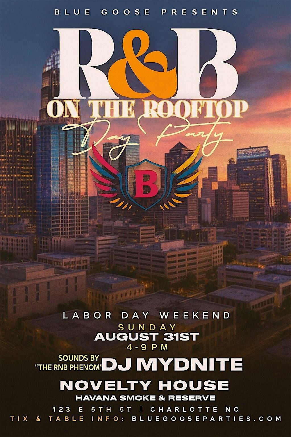 R & B on the Rooftop Day Party Labor Day Weekend, 31 August | Event in Charlotte | AllEvents