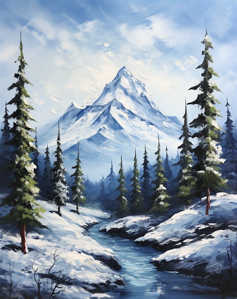 Snowy Mountain - A Paint Along (like Paint and Sip), 21 November | Event in Tacoma | AllEvents