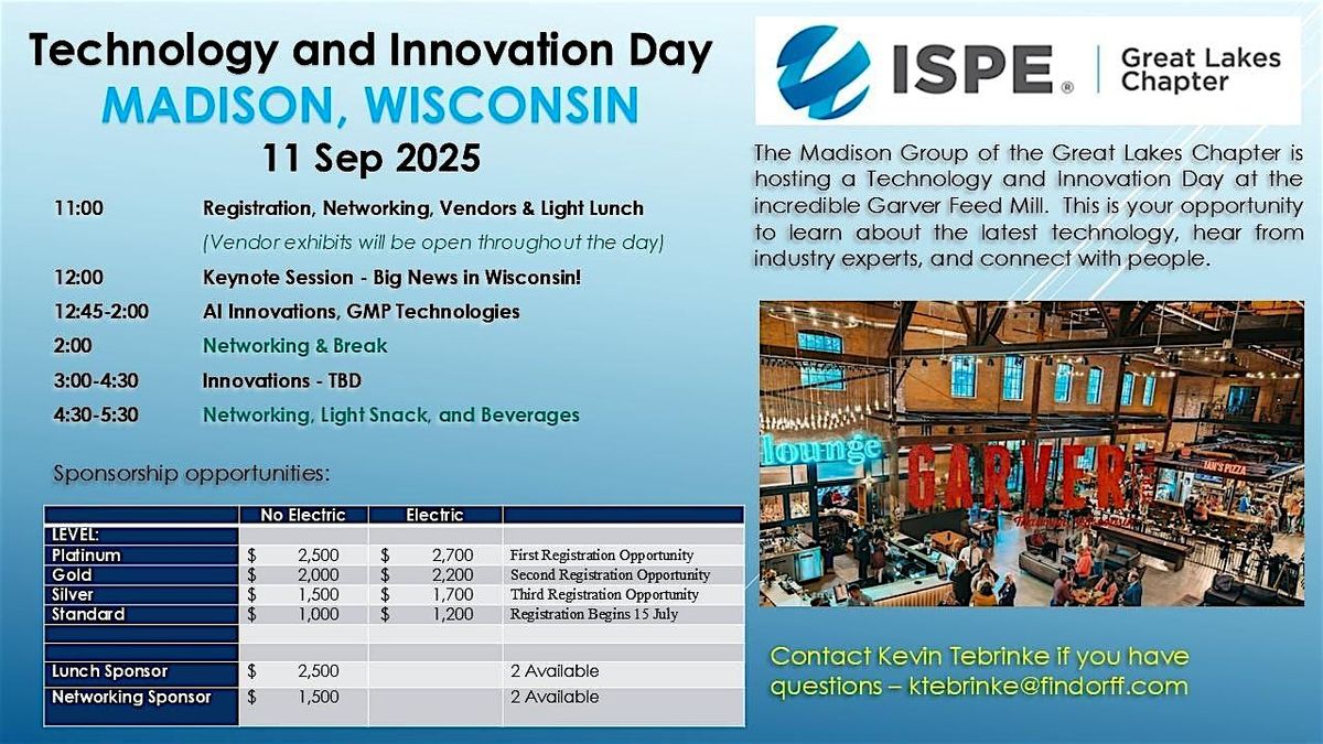 Technology & Innovation Day - Madison, WI 2025, 11 September | Event in Madison | AllEvents